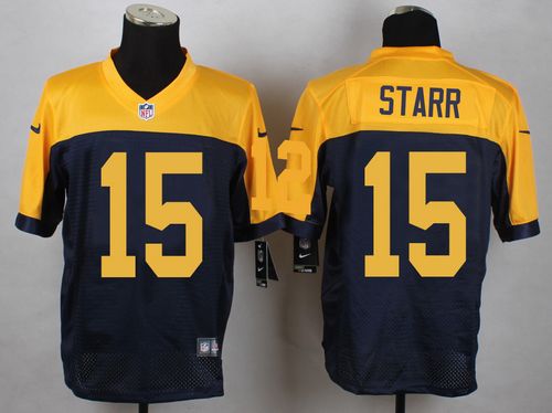 Nike Packers #15 Bart Starr Navy Blue Alternate Men's Stitched NFL New Elite Jersey - Click Image to Close